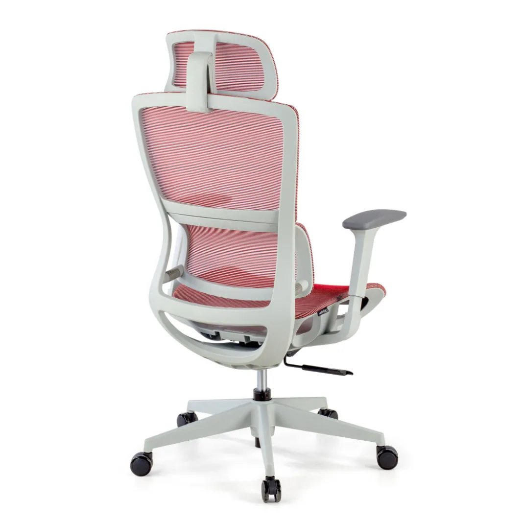 Silla de oficina Gravity White, reposacabezas, brazos 3D, red