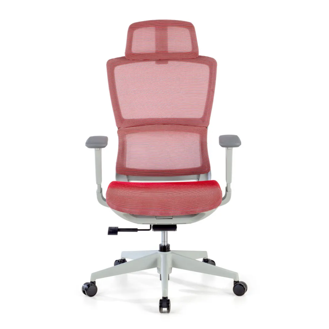 Silla de oficina Gravity White, reposacabezas, brazos 3D, red