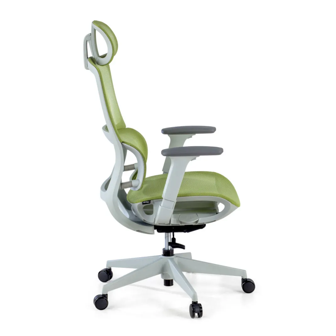 Silla de oficina Gravity White, reposacabezas, brazos 3D, red