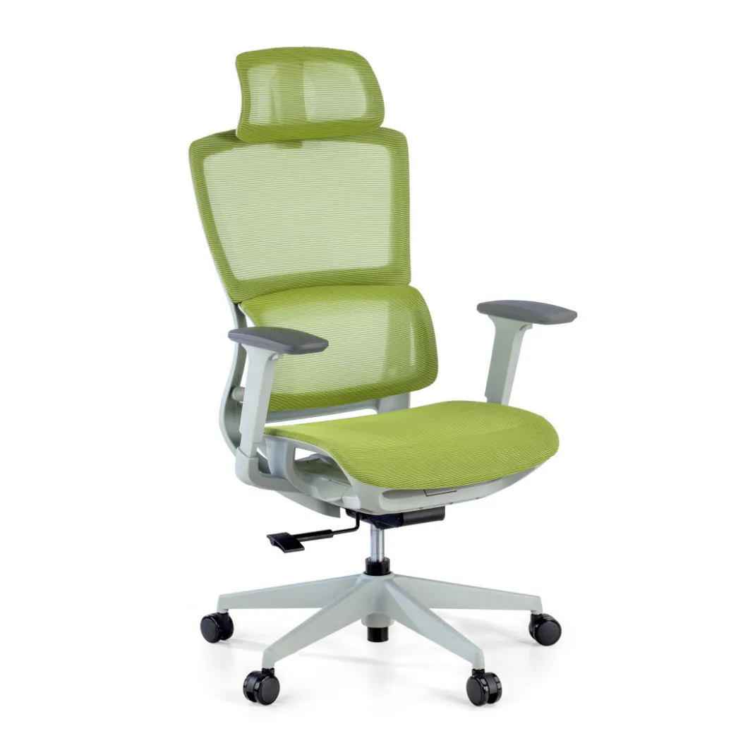 Silla de oficina Gravity White, reposacabezas, brazos 3D, red