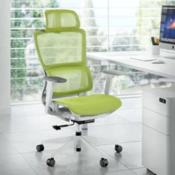 Silla de oficina Gravity White, reposacabezas, brazos 3D, red