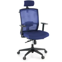 Silla de oficina Kendo, brazos ajustables, reposacabezas, red