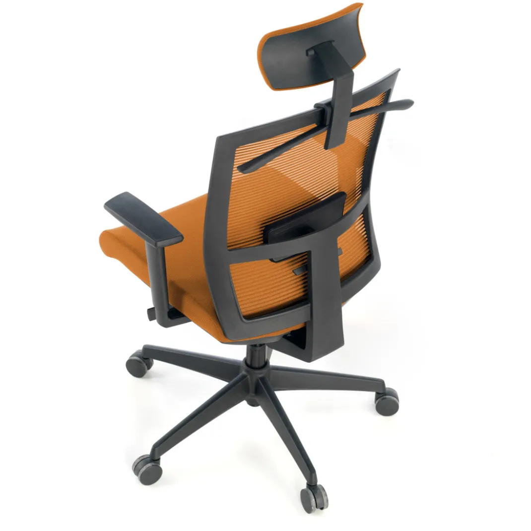 Silla de oficina Kendo, brazos ajustables, reposacabezas, red