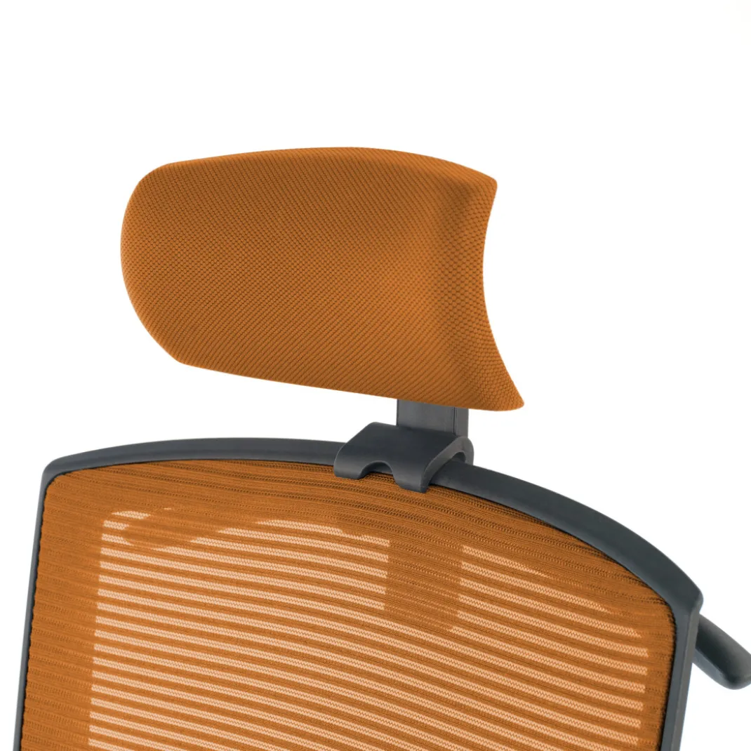 Silla de oficina Kendo, brazos ajustables, reposacabezas, red