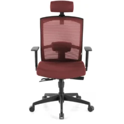 Silla de oficina Kendo, brazos ajustables, reposacabezas, red