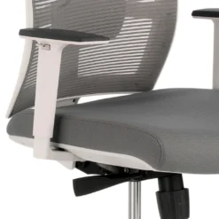 Silla de oficina Kendo white, brazos ajustables, reposacabezas, red
