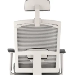 Silla de oficina Kendo white, brazos ajustables, reposacabezas, red