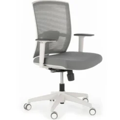 Silla de oficina Kendo white, brazos ajustables, red