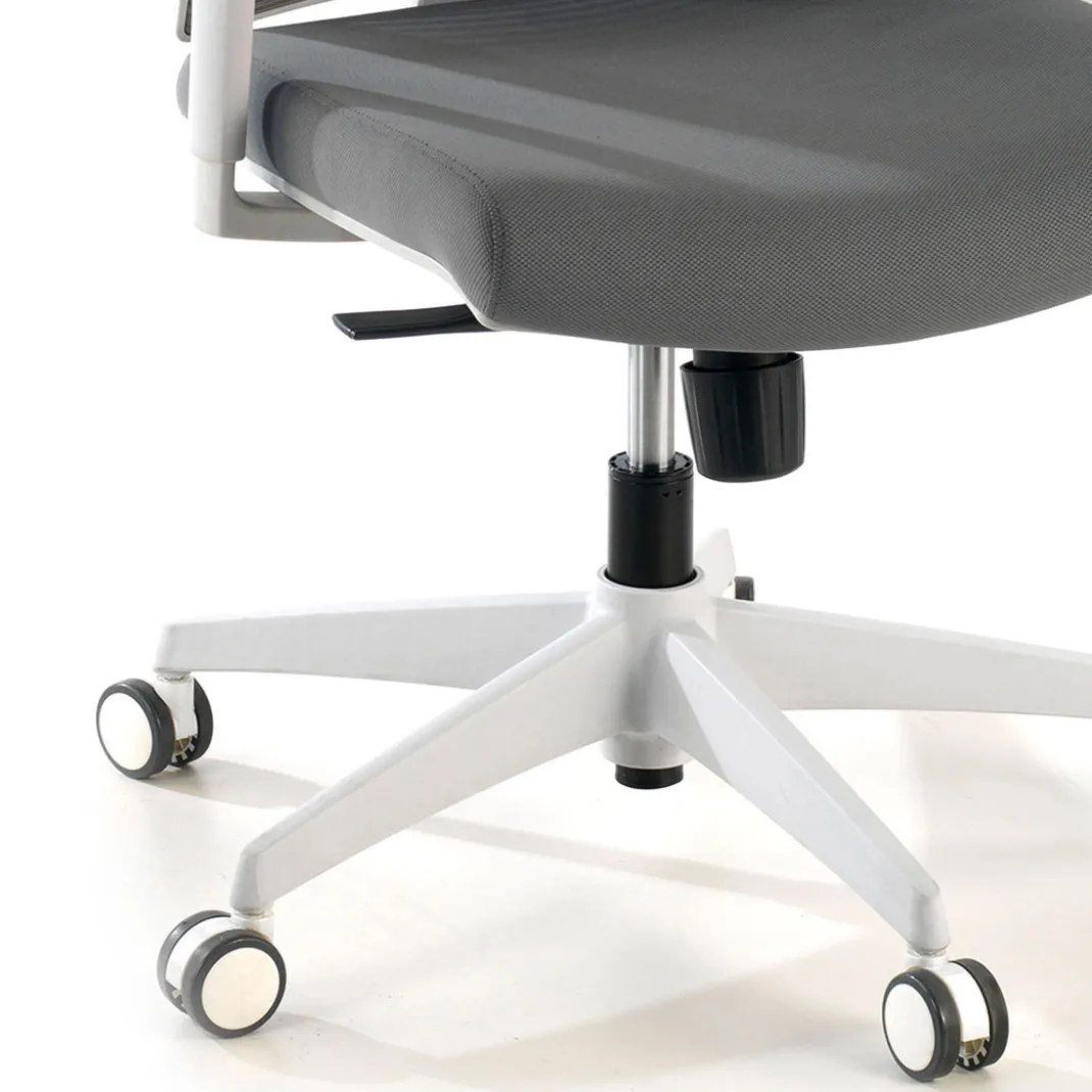 Silla de oficina Kendo white, brazos ajustables, red