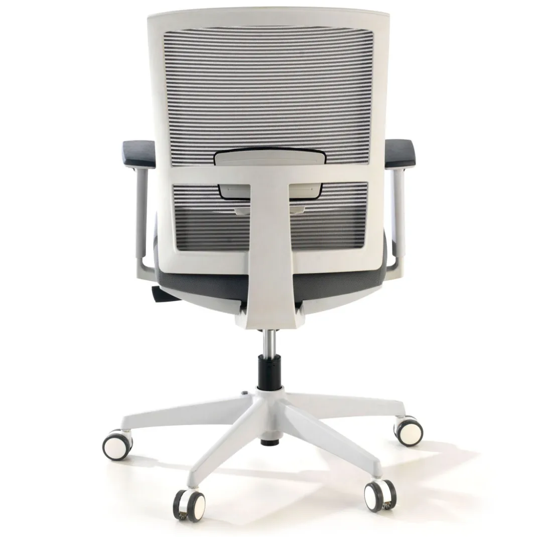Silla de oficina Kendo white, brazos ajustables, red