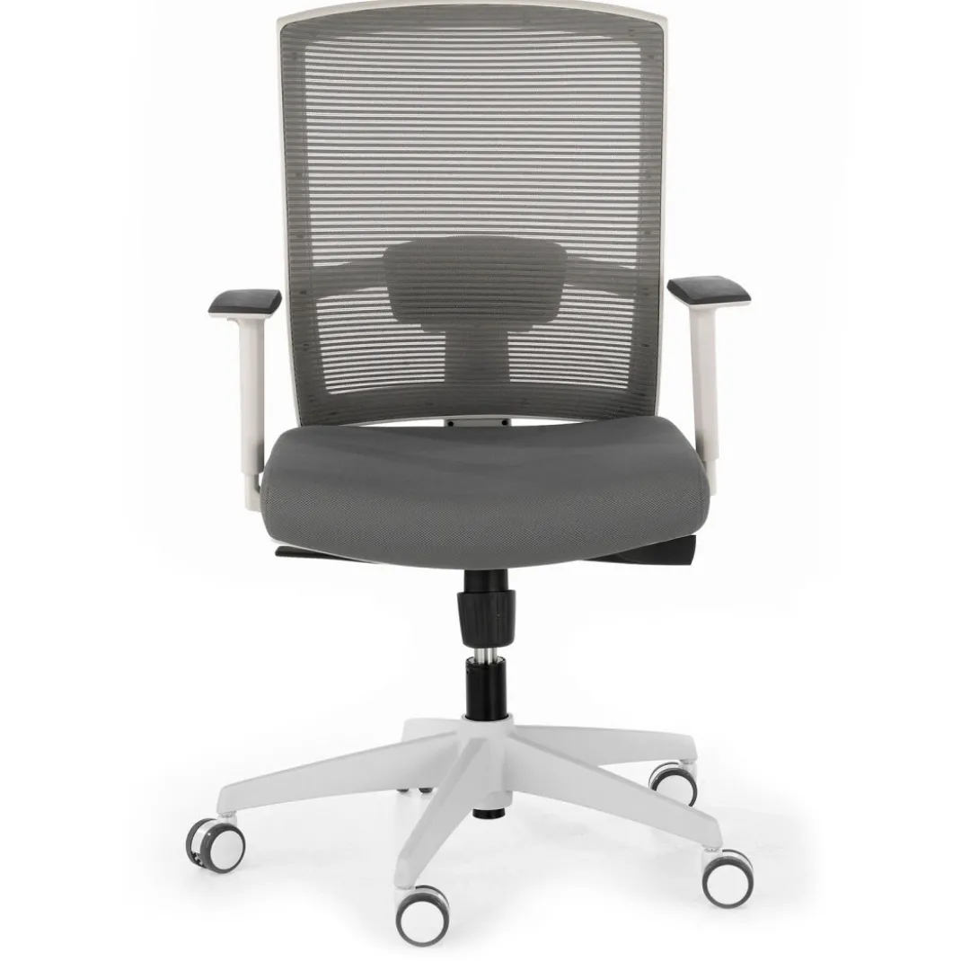 Silla de oficina Kendo white, brazos ajustables, red