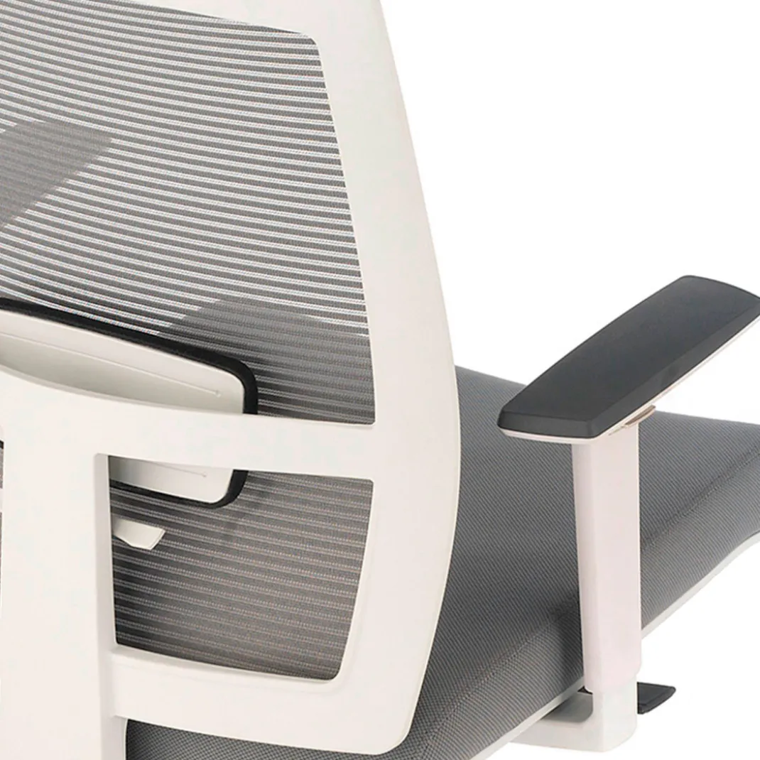Silla de oficina Kendo white, brazos ajustables, red