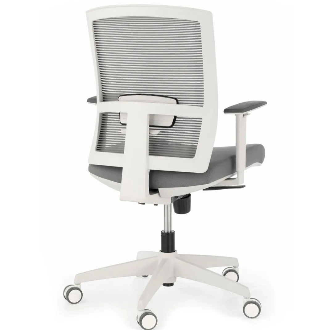 Silla de oficina Kendo white, brazos ajustables, red
