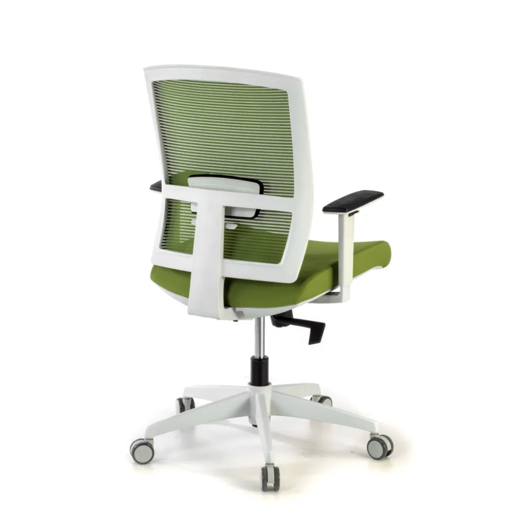 Silla de oficina Kendo white, brazos ajustables, red
