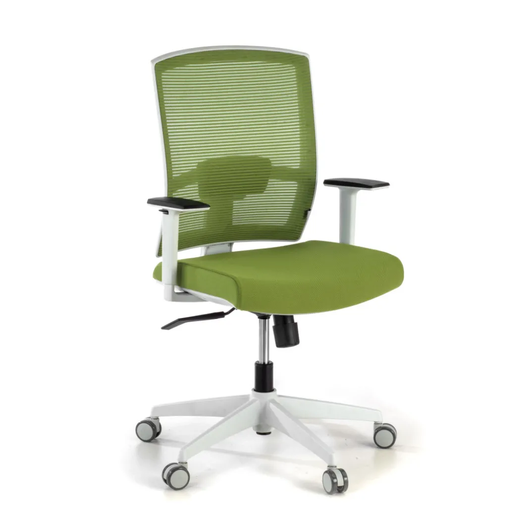 Silla de oficina Kendo white, brazos ajustables, red