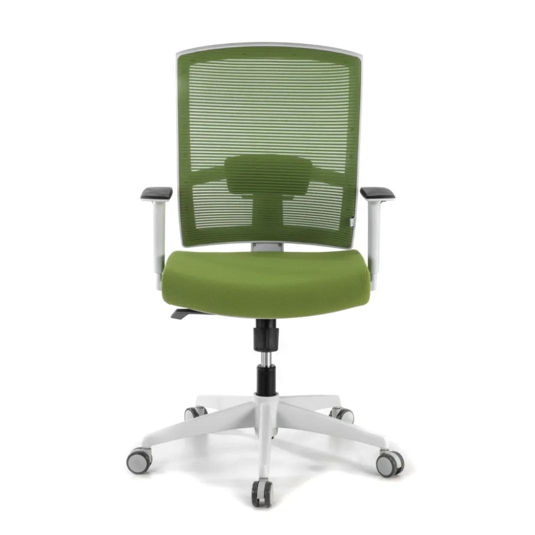 Silla de oficina Kendo white, brazos ajustables, red