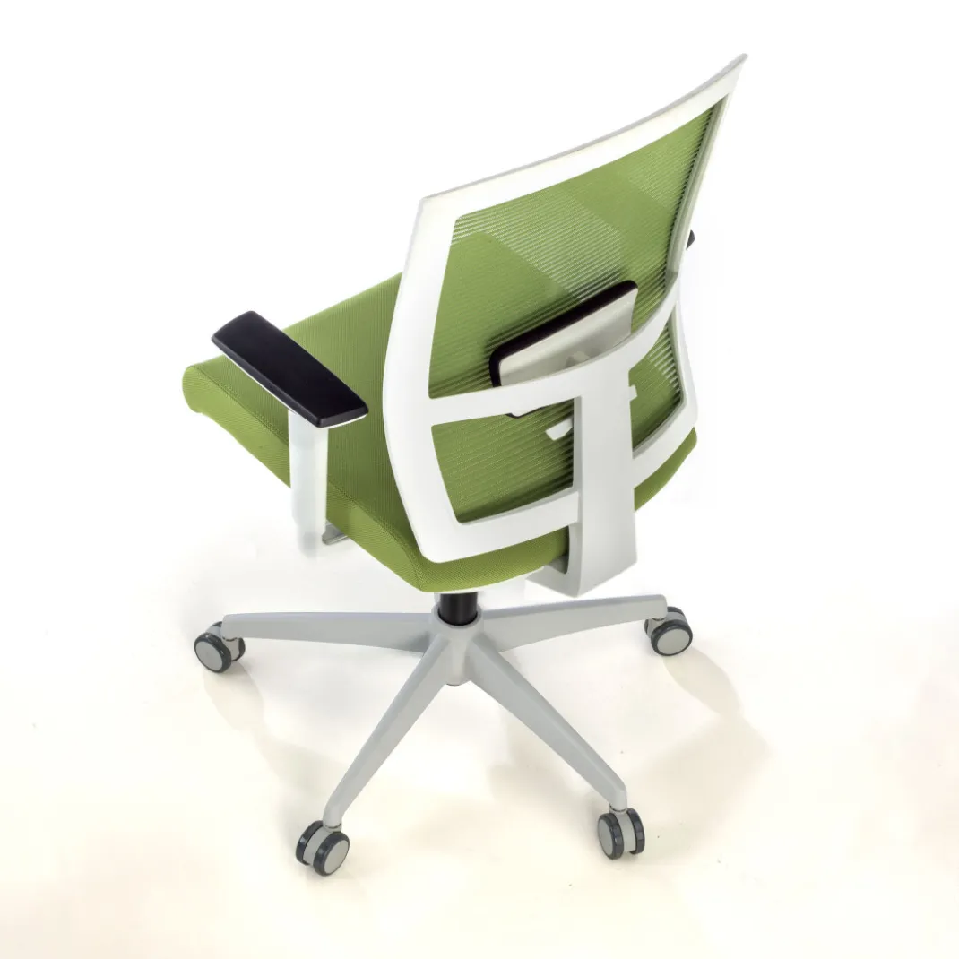 Silla de oficina Kendo white, brazos ajustables, red