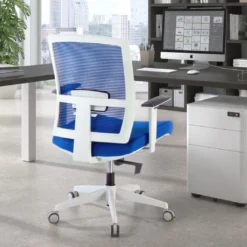 Silla de oficina Kendo white, brazos ajustables, red