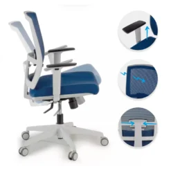 Silla de oficina Kendo white, brazos ajustables, red