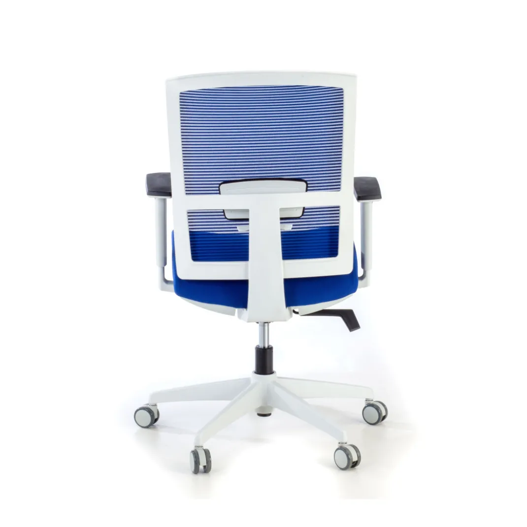 Silla de oficina Kendo white, brazos ajustables, red