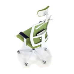 Silla de oficina Kendo white, brazos ajustables, reposacabezas, red