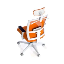 Silla de oficina Kendo white, brazos ajustables, reposacabezas, red