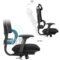Silla de oficina Motion, reposacabezas, brazos 3D, red