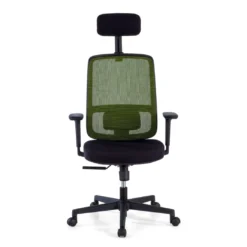 Silla de oficina profesional Sugar black con reposacabezas
