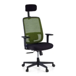 Silla de oficina profesional Sugar black con reposacabezas