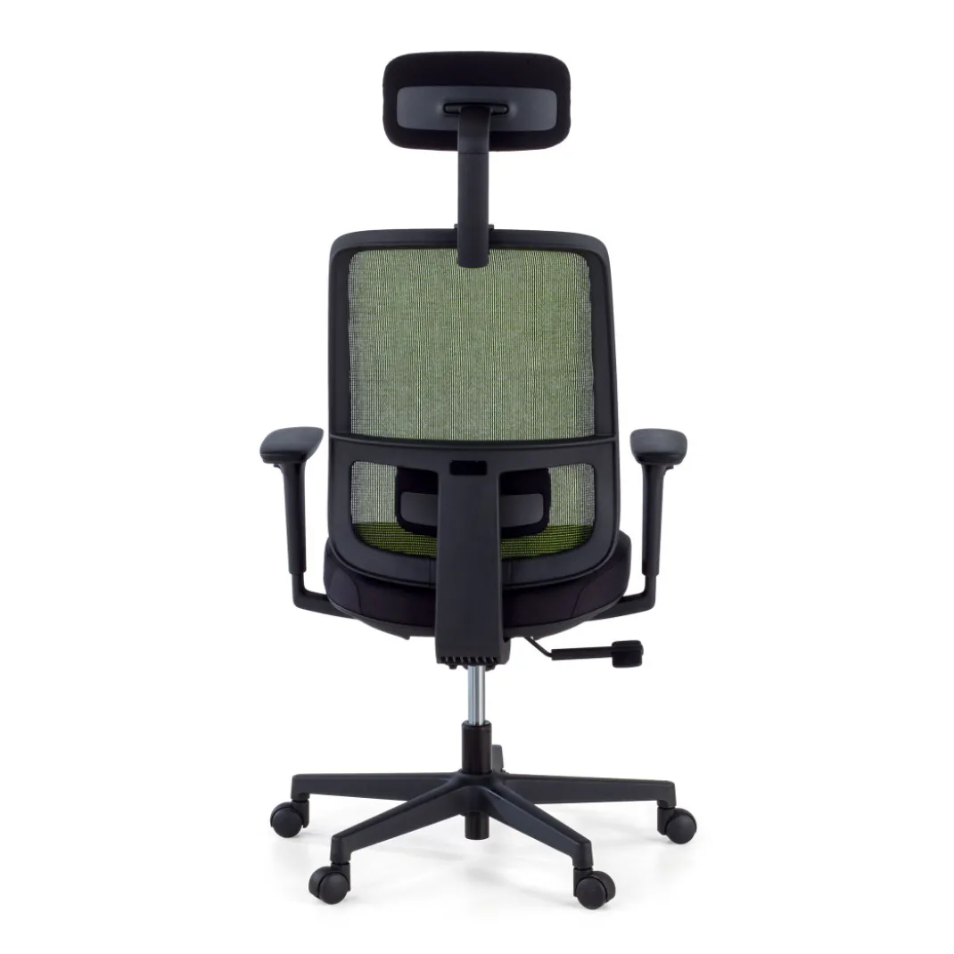 Silla de oficina profesional Sugar black con reposacabezas