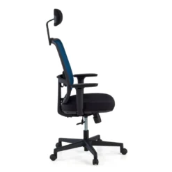 Silla de oficina profesional Sugar black con reposacabezas