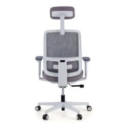 Silla de oficina Sugar white con reposacabezas