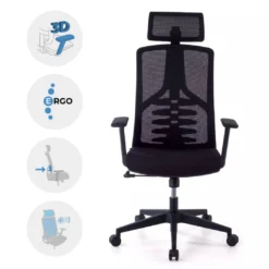 Silla de oficina Tekno, respaldo ergonómico, mecanismo sincronizado
