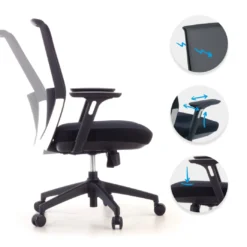 Silla de oficina Wind, respaldo ergonómico, brazos 3D, red