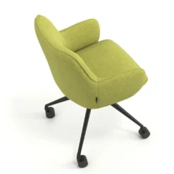 Silla de reuniones con ruedas Gala, estructura giratoria