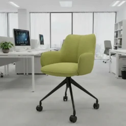 Silla de reuniones con ruedas Gala, estructura giratoria