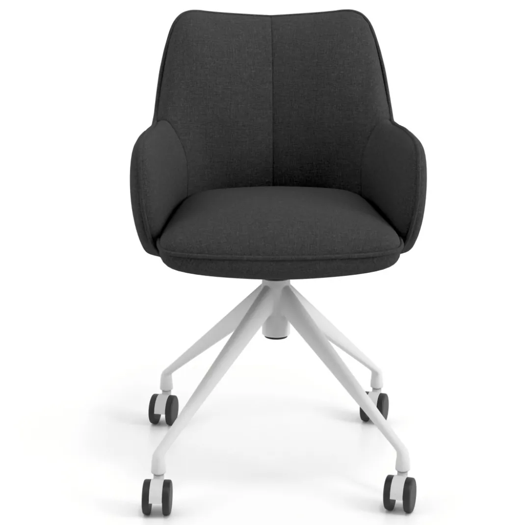 Silla de reuniones con ruedas Gala, estructura giratoria