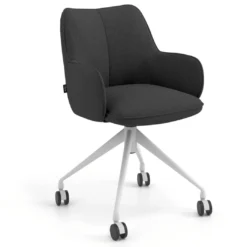Silla de reuniones con ruedas Gala, estructura giratoria