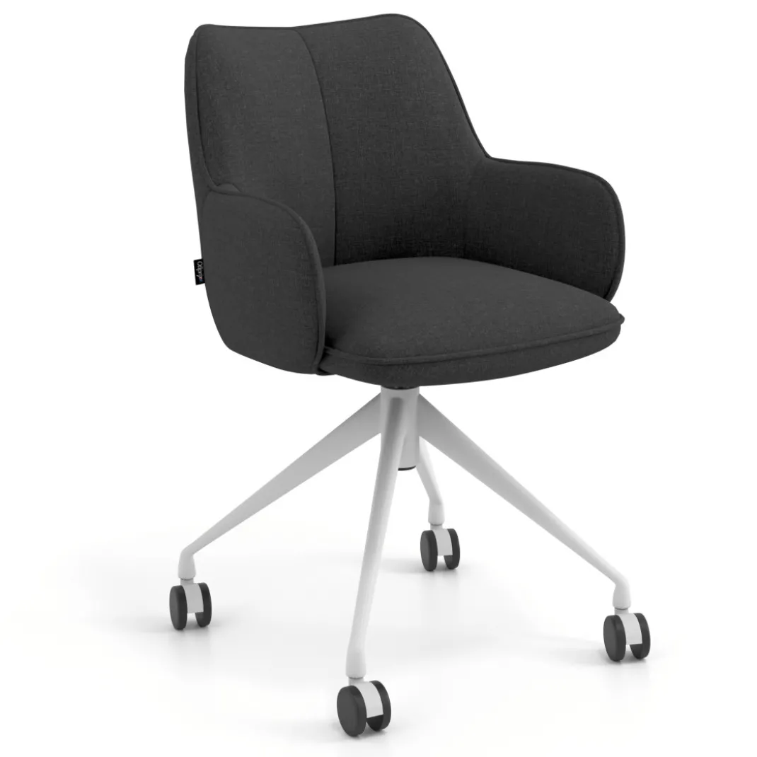 Silla de reuniones con ruedas Gala, estructura giratoria