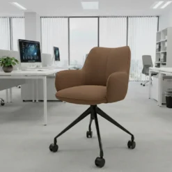 Silla de reuniones con ruedas Gala, estructura giratoria