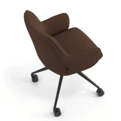 Silla de reuniones con ruedas Gala, estructura giratoria