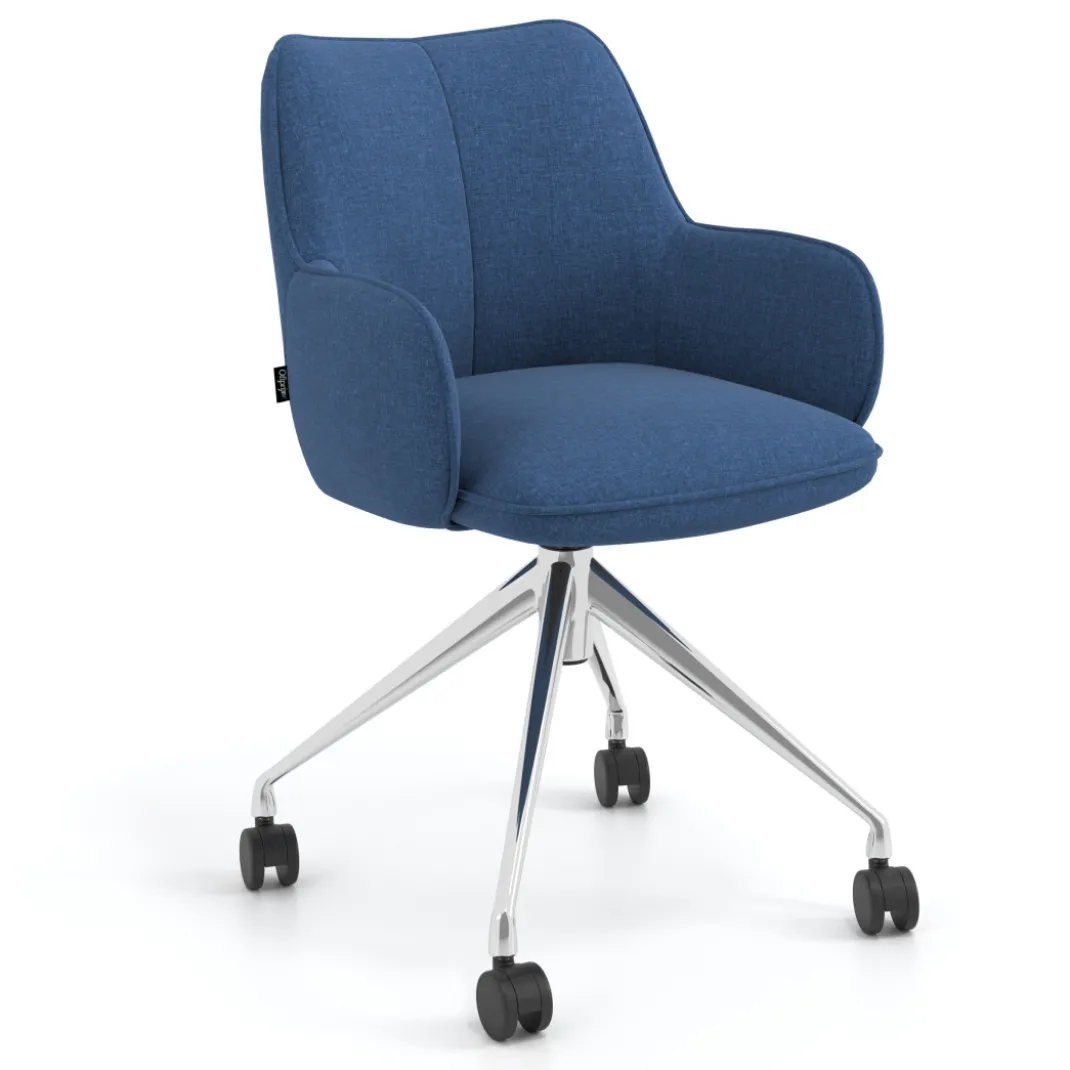 Silla de reuniones con ruedas Gala, estructura giratoria