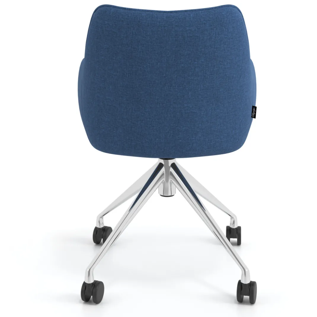 Silla de reuniones con ruedas Gala, estructura giratoria