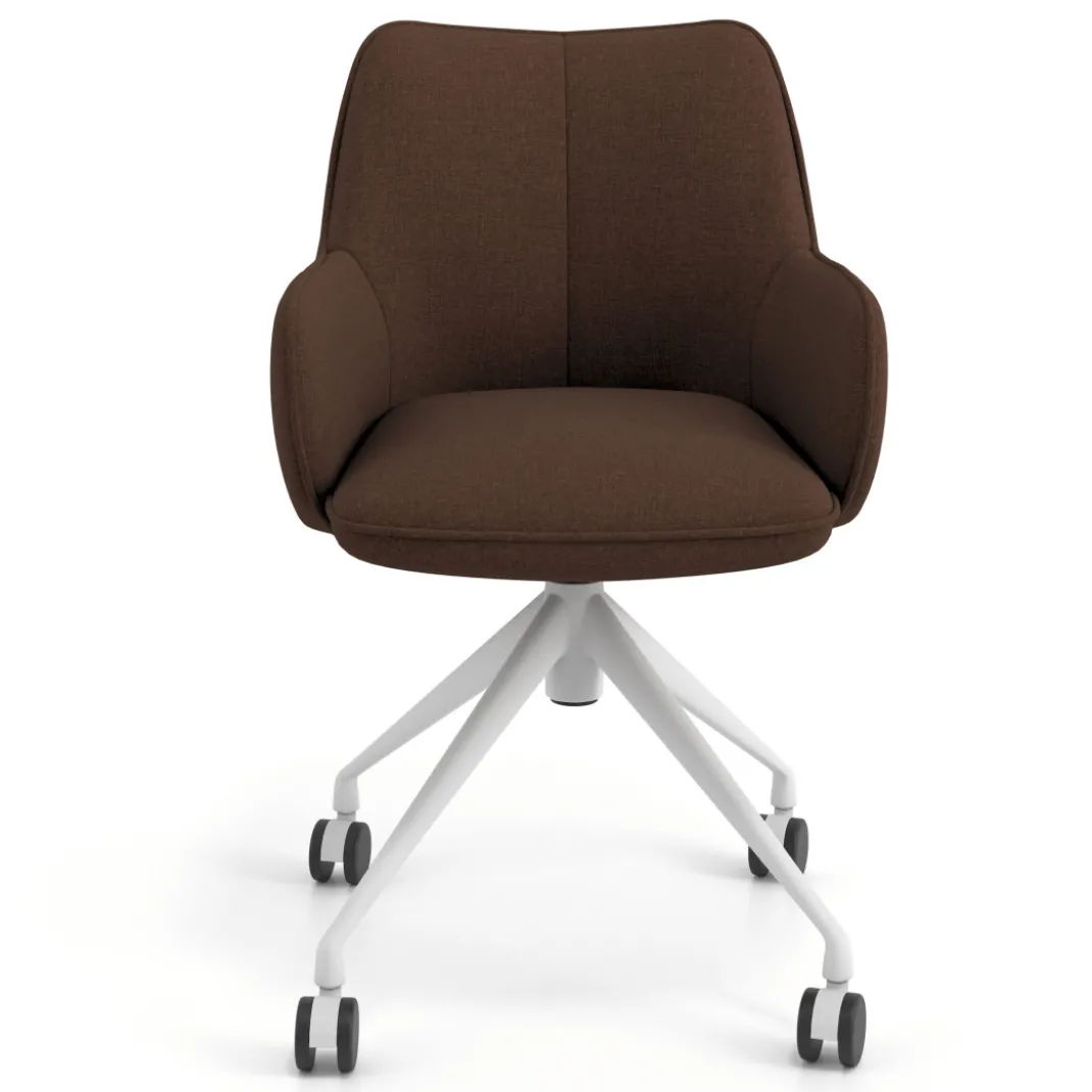 Silla de reuniones con ruedas Gala, estructura giratoria