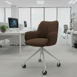 Silla de reuniones con ruedas Gala, estructura giratoria
