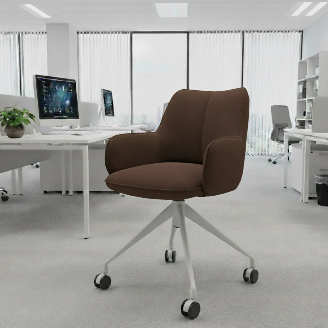 Silla de reuniones con ruedas Gala, estructura giratoria