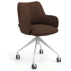 Silla de reuniones con ruedas Gala, estructura giratoria