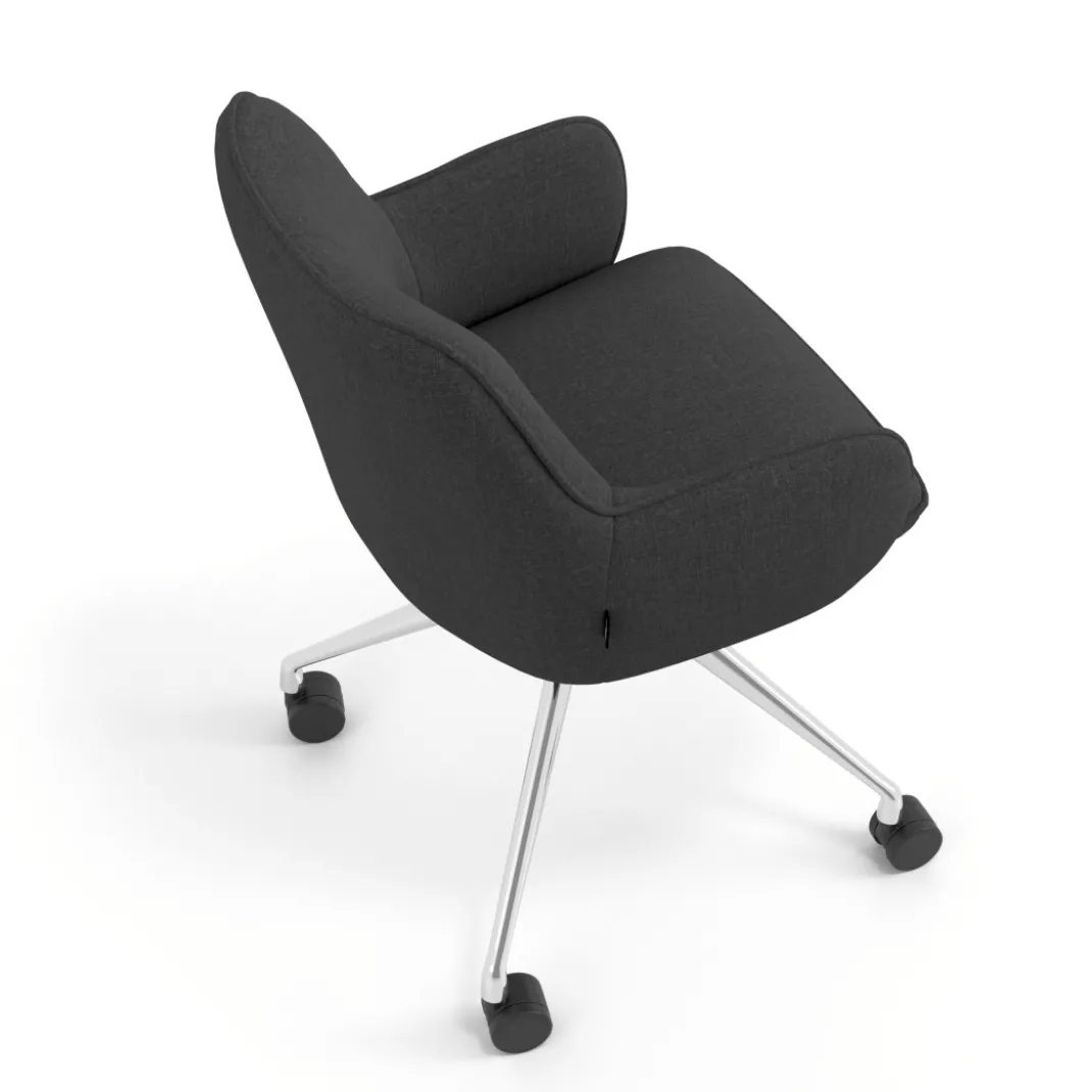 Silla de reuniones con ruedas Gala, estructura giratoria