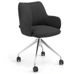 Silla de reuniones con ruedas Gala, estructura giratoria