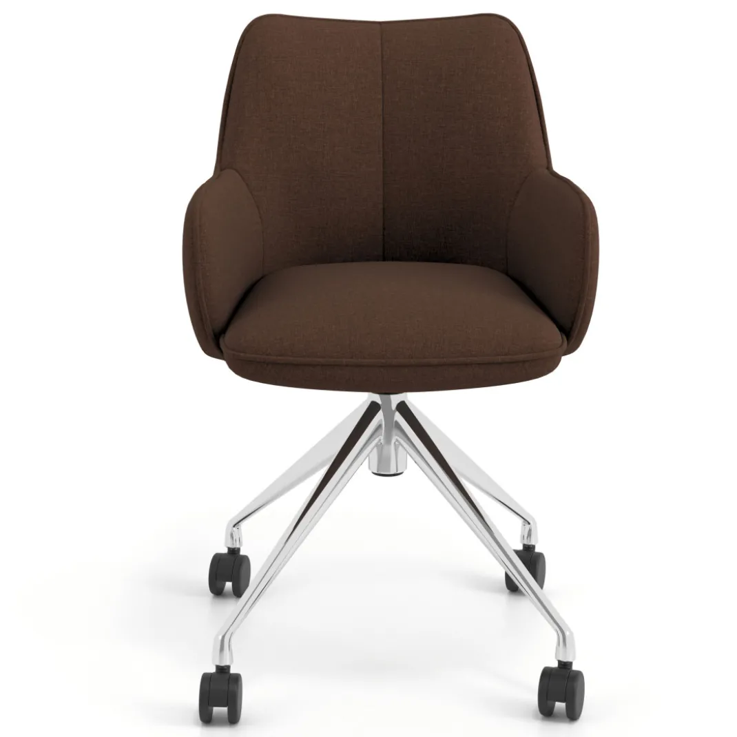 Silla de reuniones con ruedas Gala, estructura giratoria